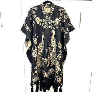 Peacock Woven Poncho